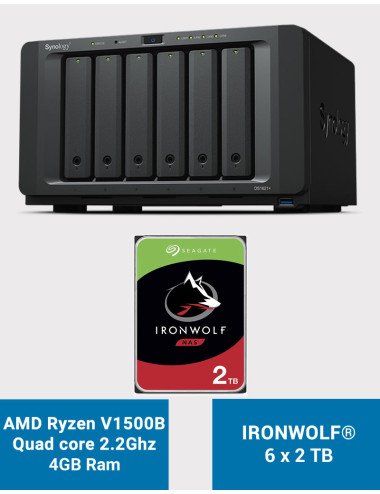 Synology DS1621+ NAS Server IronWolf 12TB (6x2TB)