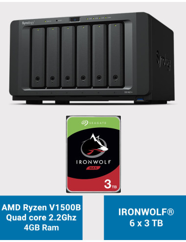 Synology DS1621+ NAS Server IronWolf 18TB (6x3TB)