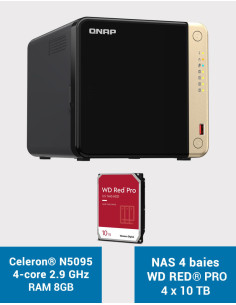 QNAP TS-464 8GB Servidor NAS 4 bahías WD RED PRO 40TB (4x10TB)