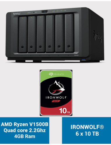 Synology DS1621+ Serveur NAS IronWolf 60To (6x10To)