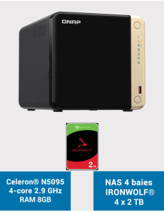 QNAP TS-464 8GB Servidor NAS 4 bahías IRONWOLF 8TB (4x2TB)