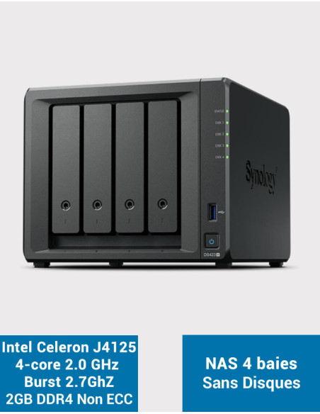 Synology DS423+ 2GB Serveur NAS (Sans Disques)