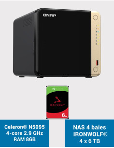 QNAP TS-464 8GB Servidor NAS 4 bahías IRONWOLF 24TB (4x6TB)