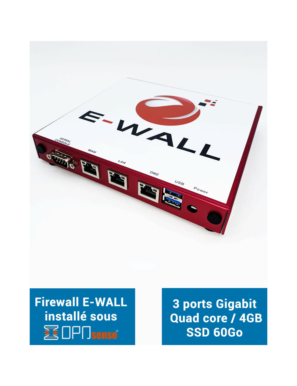 Firewall Appliance AP234 sous OPNsense® 3 ports 4Go SSD 60Go