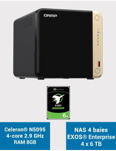 QNAP TS-464 8GB NAS Server 4 bays EXOS Enterprise 24TB (4x6TB)