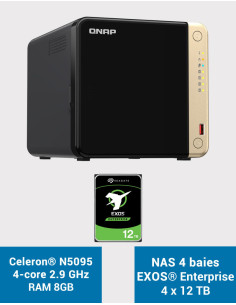 QNAP TS-464 8GB NAS Server 4 bays EXOS Enterprise 48TB (4x12TB)
