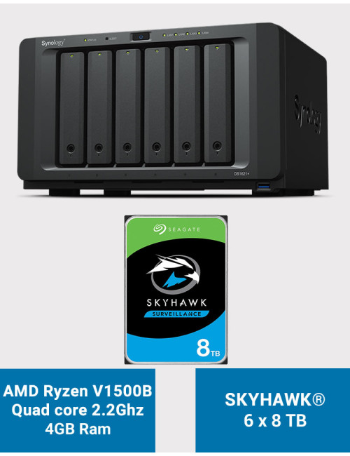 Synology DS1621+ Servidor NAS SkyHawk 48TB (6x8TB)