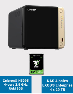 QNAP TS-464 8GB Servidor NAS 4 bahías EXOS Enterprise 80TB (4x20TB)
