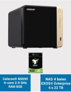 QNAP TS-464 8GB Servidor NAS 4 bahías EXOS Enterprise 88TB (4x22TB)