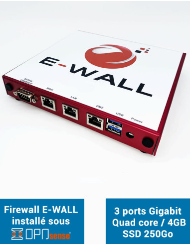 Firewall Appliance AP234 sous OPNsense® 3 ports 4Go SSD 250Go Firewall Appliance AP234 sous OPNsense® 3 ports 4Go SSD 250Go