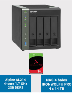 QNAP TS-431KX Serveur NAS IRONWOLF PRO 56To (4x14To)