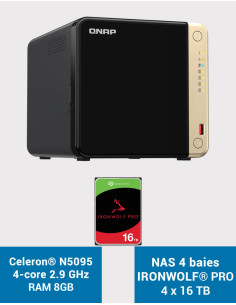 QNAP TS-464 8GB NAS Server 4 bays IRONWOLF PRO 64TB (4x16TB)