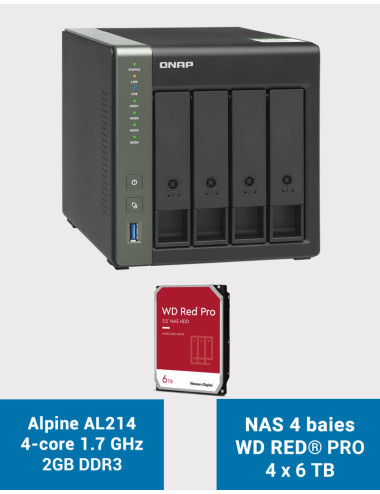 QNAP TS-431KX NAS Server WD RED PRO 24TB (4x6TB)