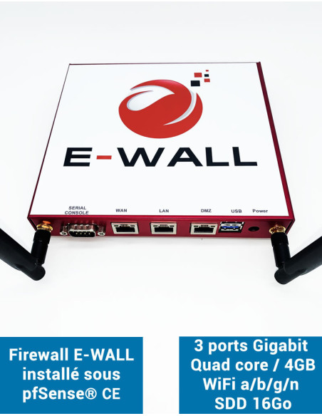 Firewall Appliance AP234W sous pfSense® CE 3 ports WIFI 4Go SSD 30Go