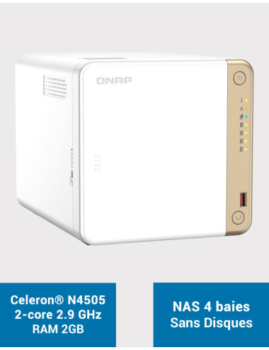 QNAP TS-462 2GB Servidor NAS 4 bahías (Sin discos)