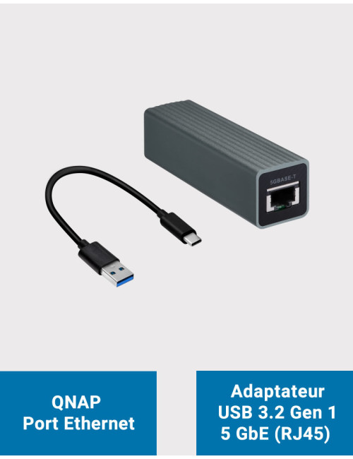 QNAP QNA-UC5G1T Adaptateur USB-C vers Ethernet 5 GbE (RJ45)