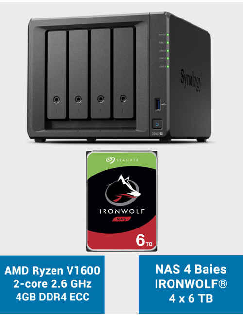 Synology DS923+ 4GB Serveur NAS IRONWOLF 24To (4x6To)