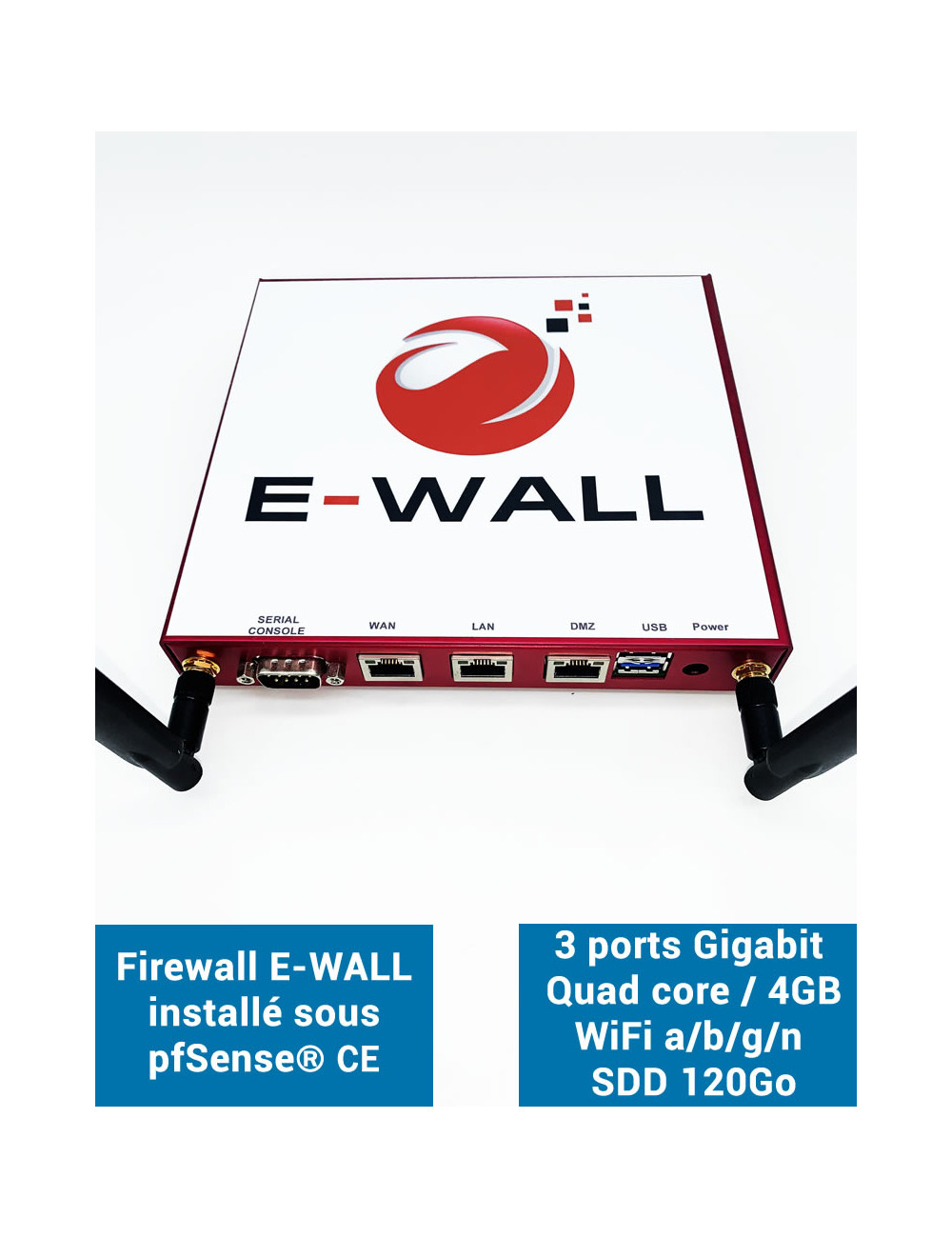 Firewall Appliance AP234 bajo pfSense® CE 3 puertos WIFI 4GB SSD 120GB