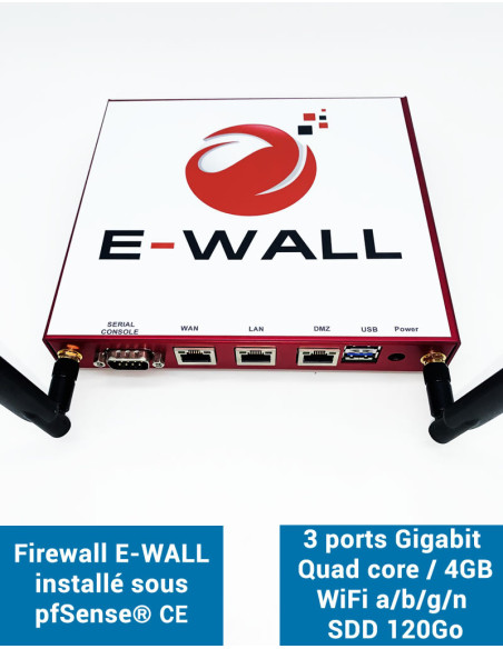 Firewall Appliance AP234 under pfSense® CE 3 ports WIFI 4GB SSD 120GB