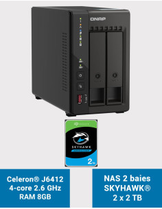 QNAP TS-253E 8GB Servidor NAS 2 bahías SKYHAWK 4TB (2x2TB)