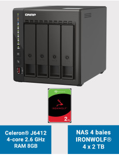 QNAP TS-453E 8GB NAS Server 4 bays IRONWOLF 8TB (4x2TB)