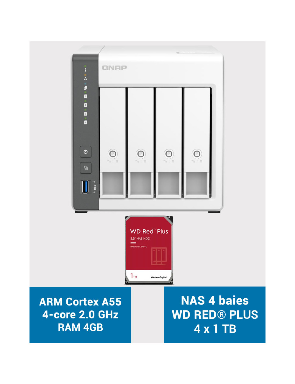Synology DS418 Serveur NAS WD RED 12To (4x3To)