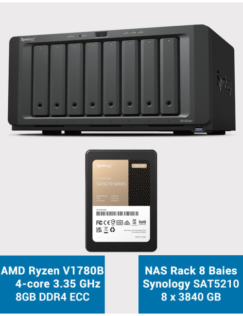Synology DS1823xs+ Serveur NAS SAT5210 30.72To (8X3840Go)