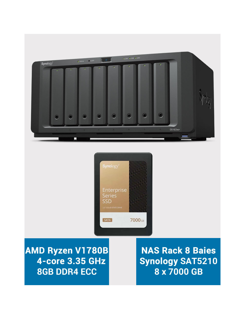 Synology DS1823xs+ Servidor NAS SAT5210 56TB (8X7000GB)