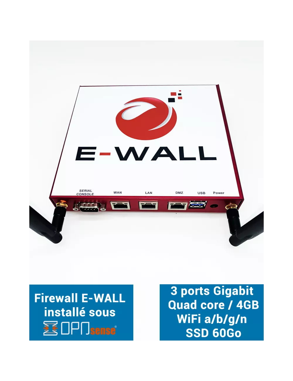 Firewall Appliance AP234W sous OPNsense® 3 ports WIFI 4Go SSD 60Go