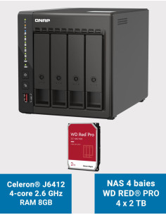 QNAP TS-453E 8GB Serveur NAS 4 baies WD RED PRO 8To (4x2To)
