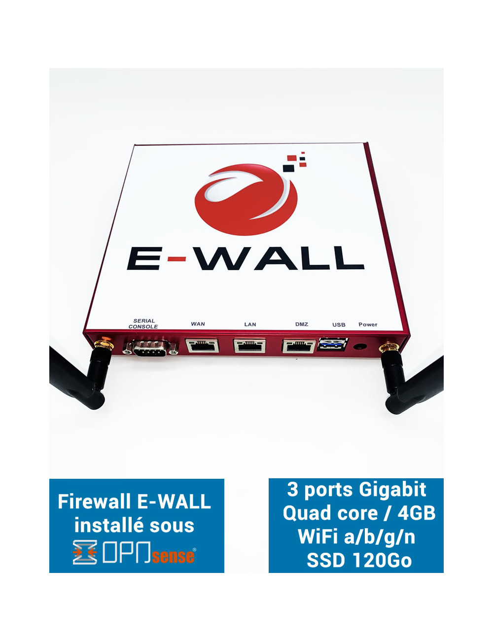 Firewall Appliance AP234W sous OPNsense® 3 ports WIFI 4Go SSD 120Go
