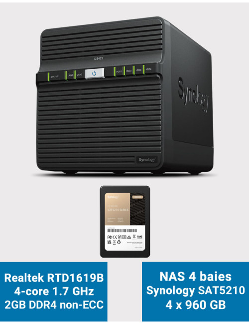 Synology DS423 2GB Serveur NAS SAT5210 3.92To (4x4960Go)