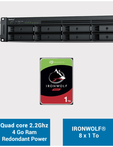 Synology RS1221RP+ Serveur NAS Rack (2 PSU) IRONWOLF 8To (8x1To)