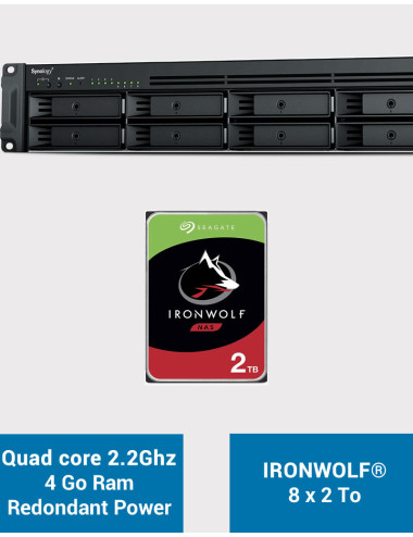 Synology RS1221RP+ Serveur NAS Rack (2 PSU) IRONWOLF 16To (8x2To)