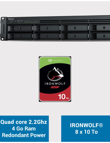 Synology RS1221RP+ NAS Rack Server (2 PSU) IRONWOLF 80TB (8x10TB)