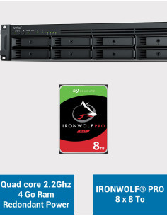 Synology RS1221RP+ Servidor NAS Rack (2 PSU) IRONWOLF PRO 64TB (8x8TB)