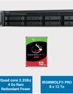 Synology RS1221RP+ Servidor NAS Rack (2 PSU) IRONWOLF PRO 96TB (8x12TB)