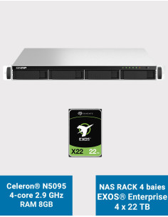 QNAP TS-464U 8GB Serveur NAS Rack 1U 4 baies EXOS Enterprise 88To (4x22To)