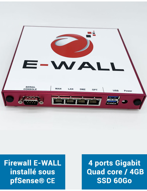 Firewall Appliance AP444 sous pfSense® CE 4 ports 4Go SSD 60Go