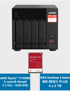QNAP TS-473A 8GB NAS Server 4 bays WD RED PLUS 8TB (4x2TB)