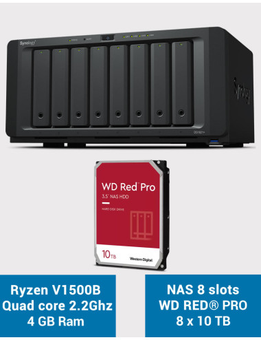Synology DS1821+ Serveur NAS 8 baies WD RED PRO 80To (8x10To)