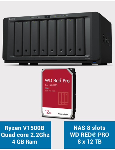 Synology DS1821+ Serveur NAS 8 baies WD RED PRO 96To (8x12To)