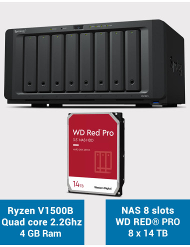 Synology DS1821+ Servidor NAS de 8 bahías WD RED PRO 112TB (8x14TB)