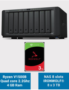 Synology DS1821+ Servidor NAS de 8 bahías IRONWOLF 24TB (8x3TB)