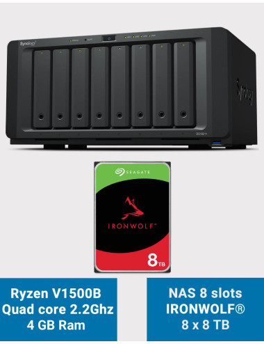 Synology DS1821+ Serveur NAS 8 baies IRONWOLF 64To (8x8To)