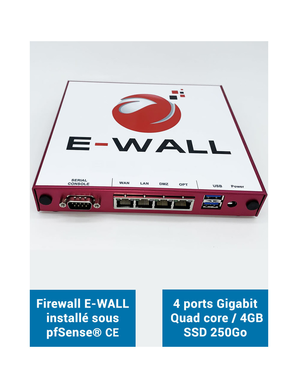 Firewall Appliance AP444 sous pfSense® CE 4 ports 4Go SSD 250Go