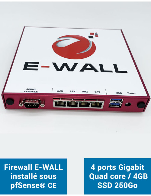Firewall Appliance AP444 under pfSense® CE 4 ports 4GB SSD 250GB