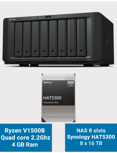Synology DS1821+ Serveur NAS 8 baies HAT5300 128To (8x16To)