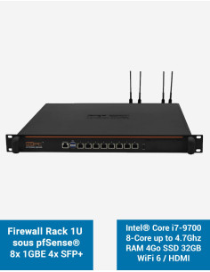 Cortafuegos pfSense NSHO-i7 8x LAN GbE 4x SFP+ RAM 4GB SSD 32GB
