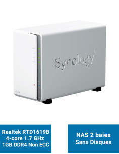 Synology DiskStation® DS223J Servidor NAS de 2 bahías (sin discos)